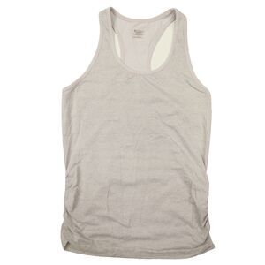 Athleta women's Grey and Pink Heather Ruched sides Racerback Tank Top size Large